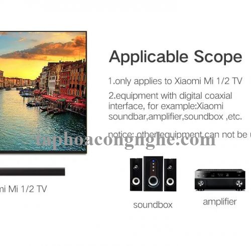 Ugreen 20734 3M chỉ dùng cho tv xiaomi màu Xám Cáp âm thanh bông sen Coaxial sang 3.5mm dương cao cấp AV132 30020734